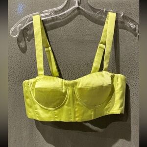 Lime Green Satin Bra Top
